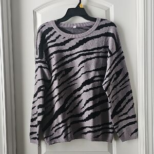 Zebra Print Jaquard Sweater